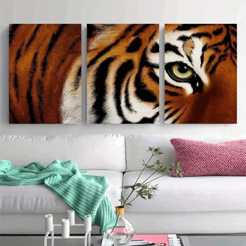 3pcs Tiger Eye Canvas  Wall Art Set Canvas Framed 40x60cm - High Quality Print 100% Australian Made Wall Canvas Ready to Hang