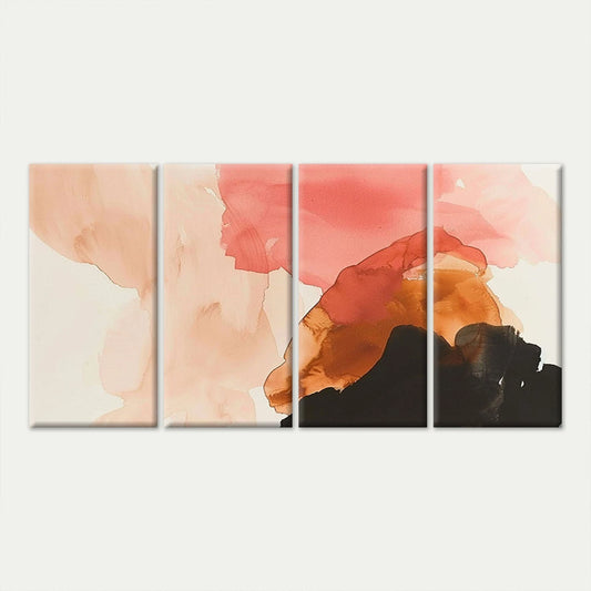 4pcs Minimalist Watercolour Colourful Wall Art Canvas Framed 45x80cm - High Quality Print 100% Australian Made Wall Canvas Ready to Hang