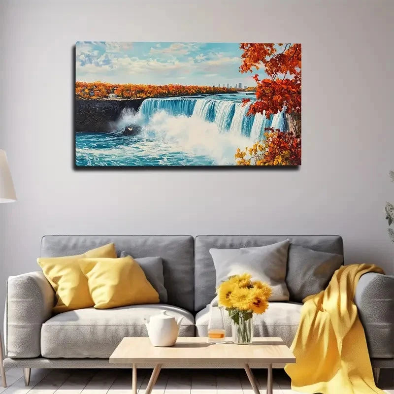 Scenic Spots Fall Waterfall Wall Art Canvas Office Home Room Framed 120x60cm