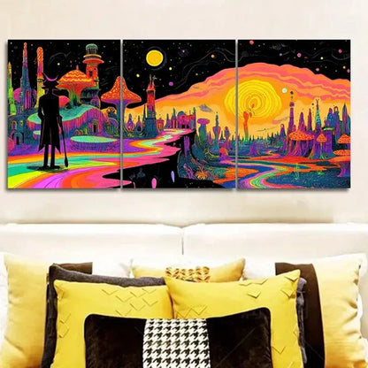 3pcs "Strange Place (2)" Wall Art Set Canvas Unframed - High Quality Print 100% Australian Made Wall Canvas - Bella Home Decor