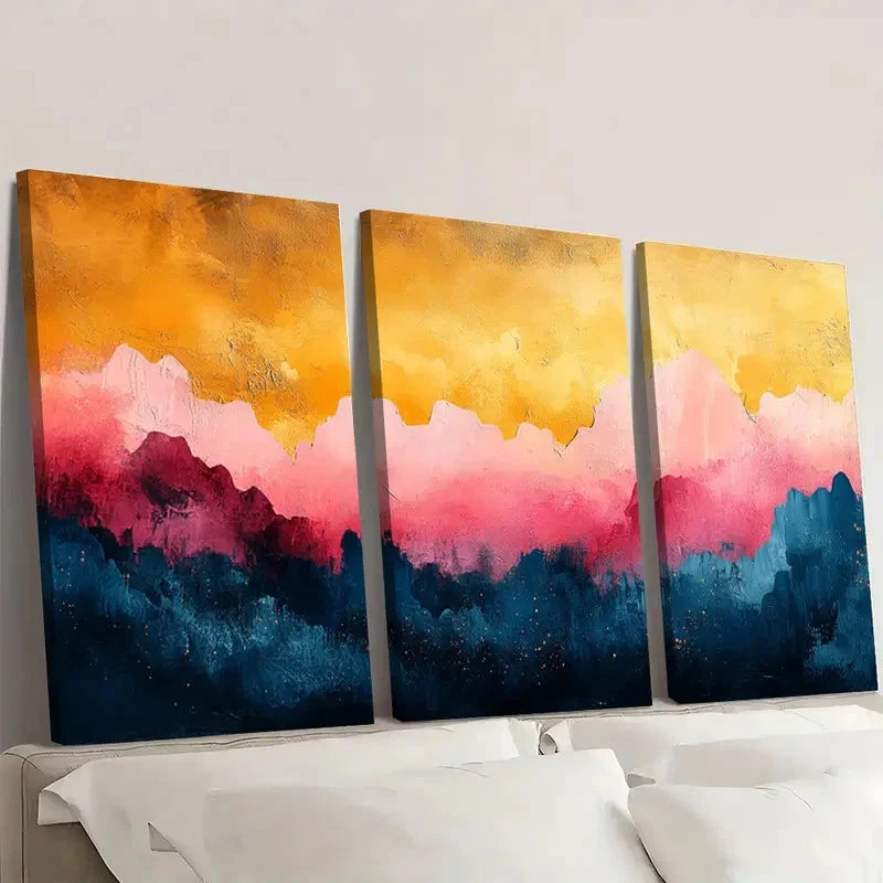 3pcs Artistic Design for Stylish Home    Wall Art Set Canvas Framed 60x90cm - High Quality Print 100% Australian Made Wall Canvas Ready to Hang - Bella Home Decor