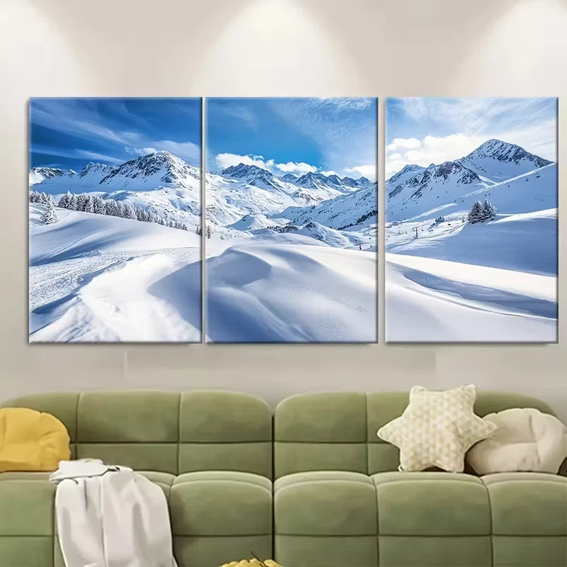 3pcs Snowboarding Gift Paradiski Metal Print Ready to Hang Art