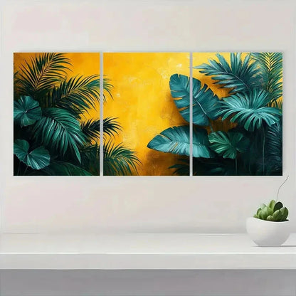 3pcs   Green Yellow Modern Minimalist VG    Wall Art Set Canvas Framed 60x90cm - High Quality Print 100% Australian Made Wall Canvas Ready to Hang - Bella Home Decor