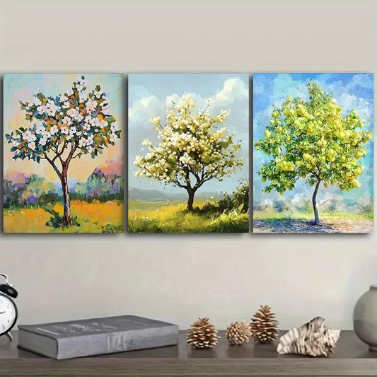 3pcs A small pear tree Wall Art Set Canvas Framed 40x60cm - High Quality Print 100% Australian Made Wall Canvas Ready to Hang