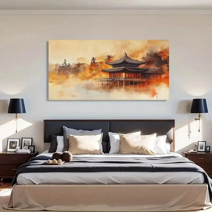 Eastern Architecture Landscape Wall Art Canvas Office Home Room Framed 120x60cm - Bella Home Decor