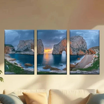 3pcs Faraglioni rock formations  Wall Art Canvas Unframed – High Quality Print 100% Australian Made Wall Canvas