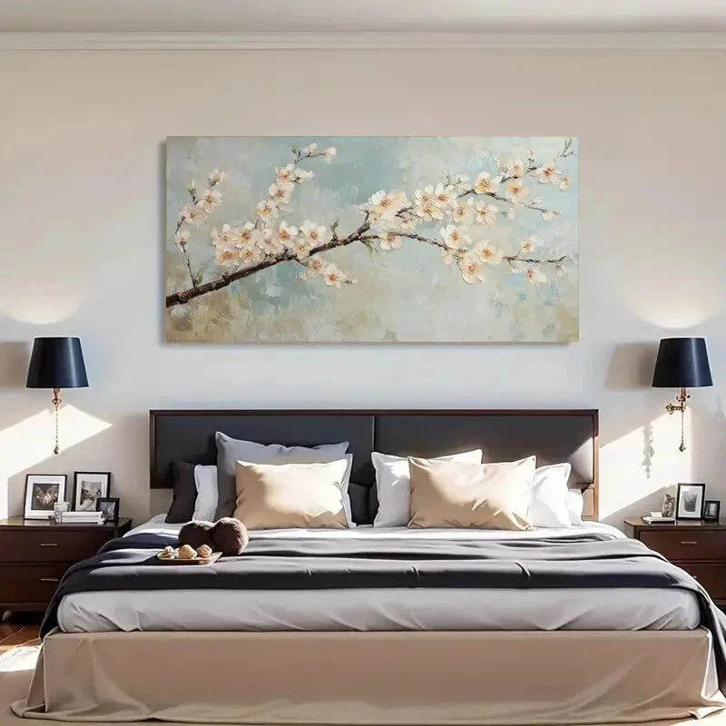 Cherry Blossom Spring Floral Wall Art Canvas Office Home Room Framed 120x60cm - Bella Home Decor