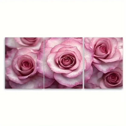 3pcs Pink Pastel Roses Canvas i Wall Art Set Canvas Framed 60x90cm - High Quality Print 100% Australian Made Wall Canvas Ready to Hang