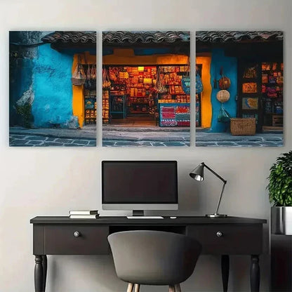 3pcs Guatemala Souvenir Shop Village  Wall Art Set Canvas Unframed - High Quality Print 100% Australian Made Wall Canvas
