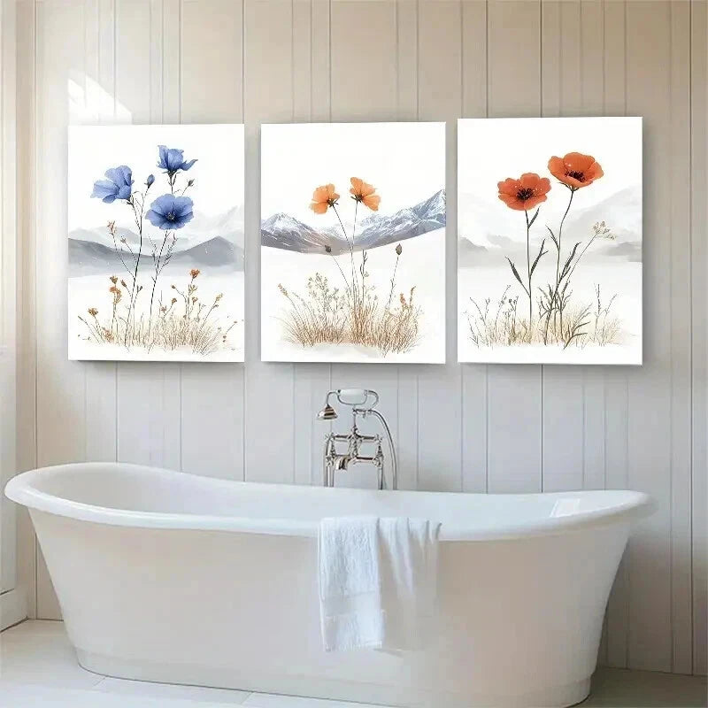 3pcs Minimalist Floral Elegant Nature Perfect Wall Art Set Canvas Framed 60x90cm - High Quality Print 100% Australian Made Wall Canvas Ready to Hang - Bella Home Decor