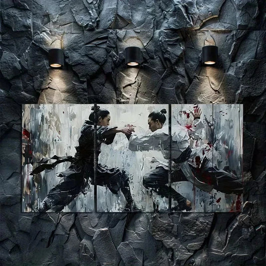 3pcs Classic Movements of Chinese Dance Metal Print Ready to Hang Art