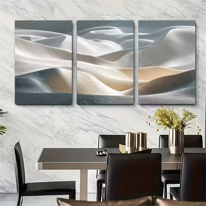 3pcs Beach Sand Dunes Prints Metal Print Ready to Hang Art - Bella Home Decor
