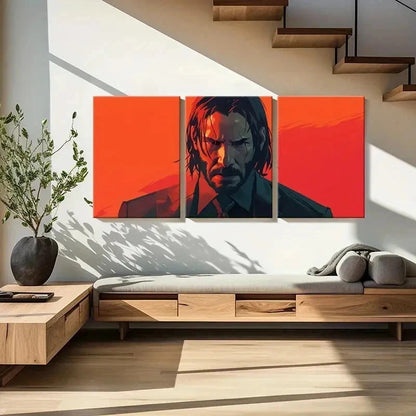 3pcs Classic Movie Character John Wick Wall Art Set Canvas Framed 40x60cm - High Quality Print 100% Australian Made Wall Canvas Ready to Hang - Bella Home Decor