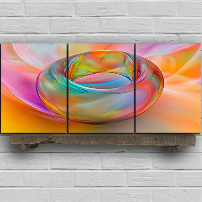 3pcs Beautiful Lines Colourful Fantasy Metal Print Ready to Hang Art - Bella Home Decor