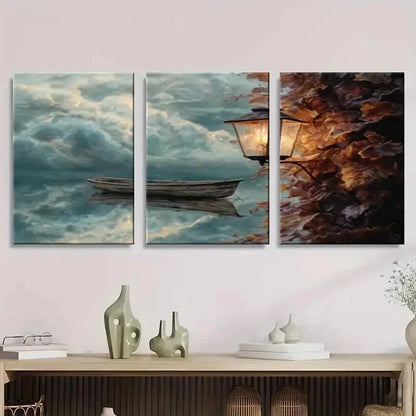 3pcs Simulation Oil Painting Wall Art Set Canvas Framed 50x70cm - High Quality Print 100% Australian Made Wall Canvas Ready to Hang