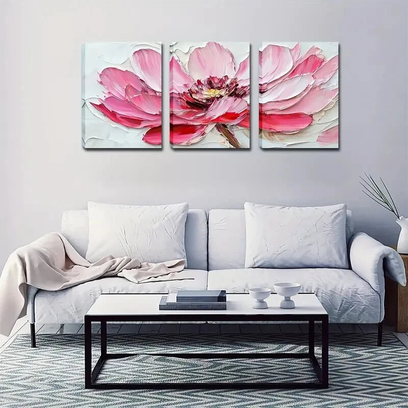 3pcs Elegant Pink Peony Modern Décor Perfect Wall Art Set Canvas Framed 40x60cm - High Quality Print 100% Australian Made Wall Canvas Ready to Hang - Bella Home Decor