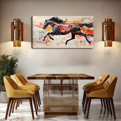 Black Silhouette with Vibrant Wall Art Canvas Office Home Room Framed 120x60cm - Bella Home Decor