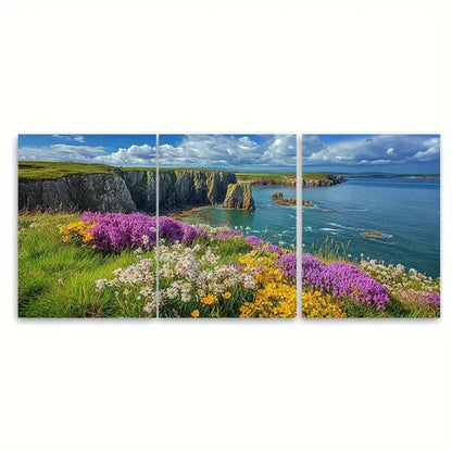 3pcs Pembrokeshire Coast National Park Travel Wall Art Canvas Unframed - High Quality Print 100% Australian Made Wall Canvas