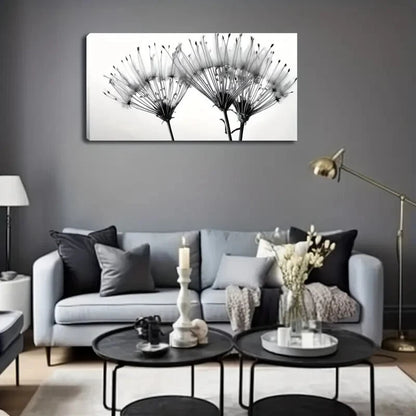 Several Dandelion Seed Heads Wall Art Canvas Office Home Room Framed 120x60cm - Bella Home Decor