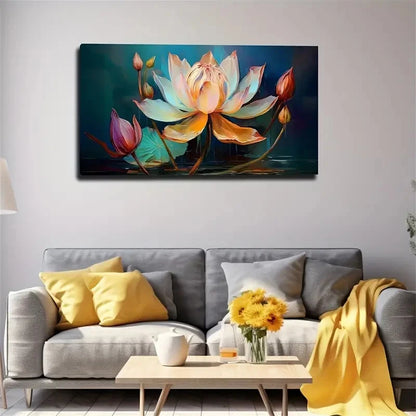 Deep For Lotus Profound Wall Art Canvas Office Home Room Framed 120x60cm