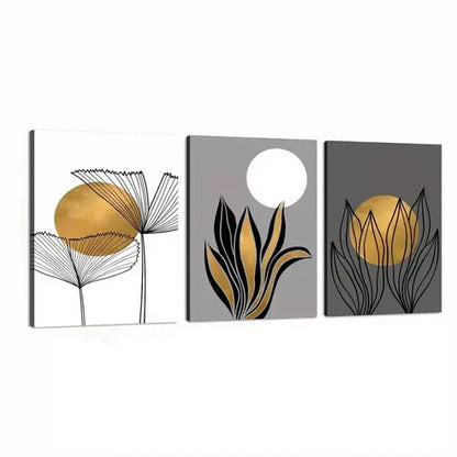 3pcs Bohemian & Modern Geometric Wall Art Set Canvas Unframed - High Quality Print 100% Australian Made Wall Canvas - Bella Home Decor