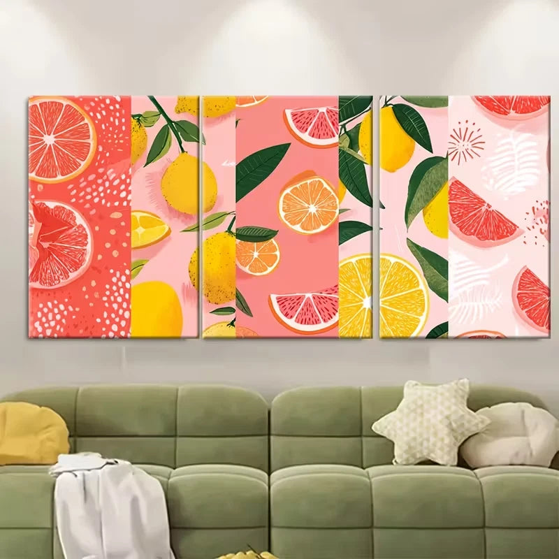 3pcs Emerald beach painting, Impressionism Metal Print Ready to Hang Art