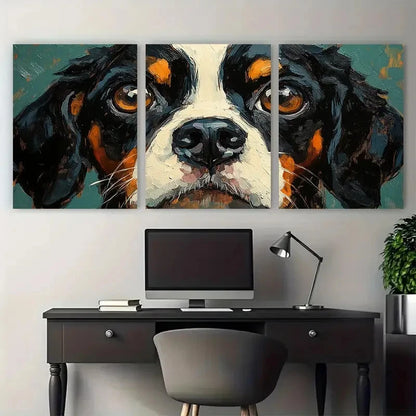 3pcs Cocker Spaniel Dog Portrait Illustration Metal Print Ready to Hang Art - Bella Home Decor