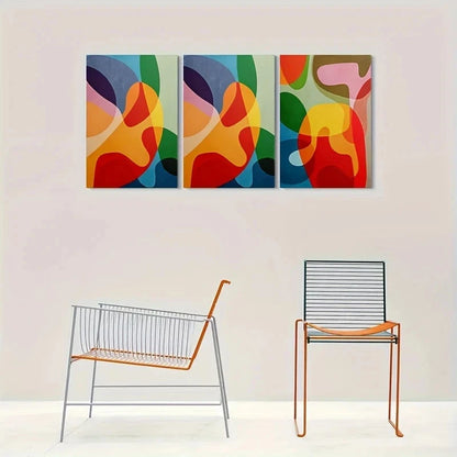 3pcs Abstract Colorful Vibrant Metal Print Ready to Hang Art - Bella Home Decor