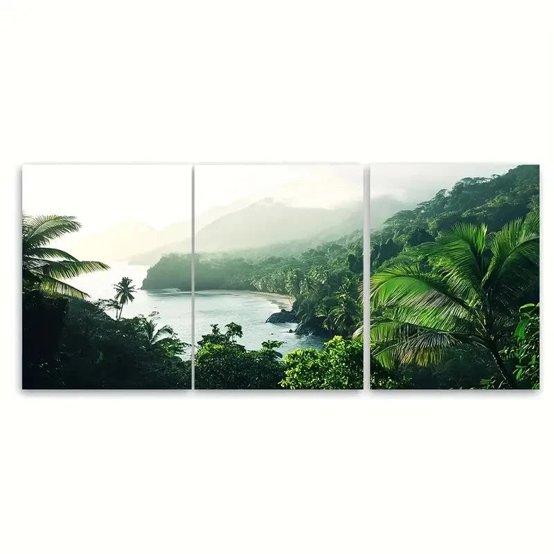 3pcs Corcovado National Park Travel Scenery Wall Art Set Canvas Framed 40x60cm - High Quality Print 100% Australian Made Wall Canvas Ready to Hang - Bella Home Decor