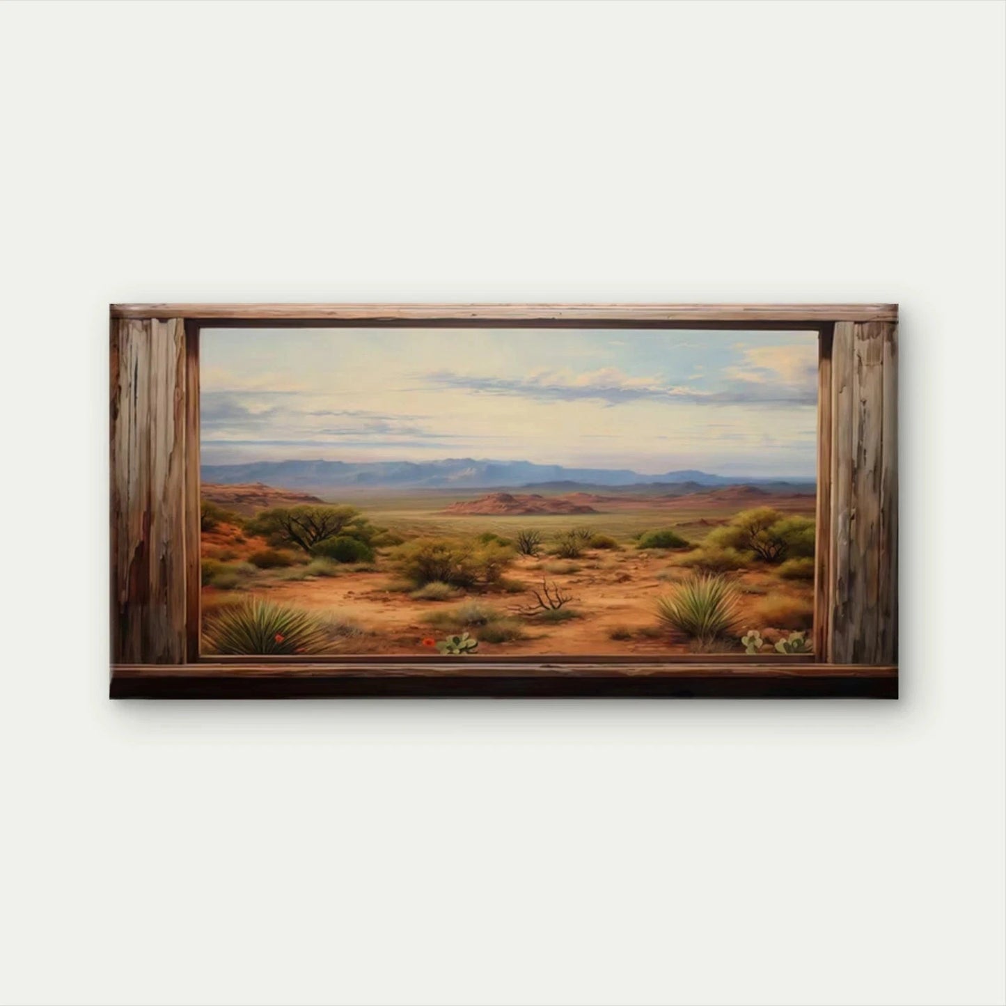 Southwest Cactus & Sand Desert Wall Art Canvas Office Home Room Framed 120x60cm