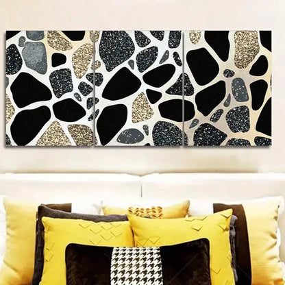 3pcs Featuring a Black Leopard Pattern Wall Art Set Canvas Unframed - High Quality Print 100% Australian Made Wall Canvas