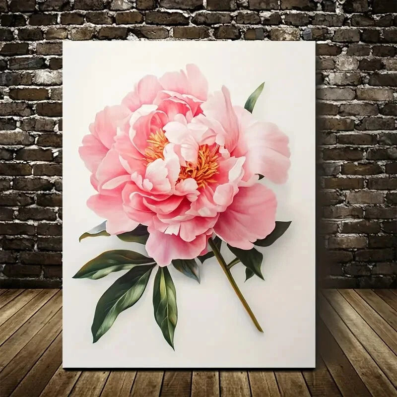 Beautiful Carnation Colorful Vibrant Peony Painting 40x60cm Metal Print Ready to Hang - Bella Home Decor