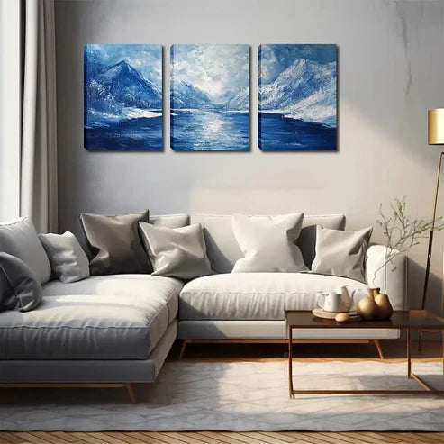 3pcs Immersive, Polar Ice and Snow Wall Art Set Wall Art Canvas Unframed - High Quality Print 100% Australian Made Wall Canvas