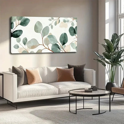 Eucalyptus Leaves and Branches Wall Art canvas office home room framed 120x60cm - Bella Home Decor