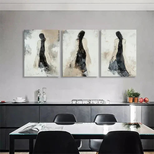 3pcs Elegant Abstract Woman Brushstrokes Perfect Wall Art Set Canvas Unframed - High Quality Print 100% Australian Made Wall Canvas