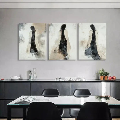 3pcs Elegant Abstract Woman Brushstrokes Perfect Wall Art Set Canvas Unframed - High Quality Print 100% Australian Made Wall Canvas