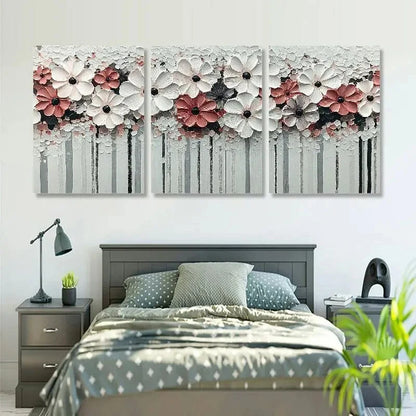 3pcs Style White Floral Elegant Botanical Metal Print Ready to Hang Art