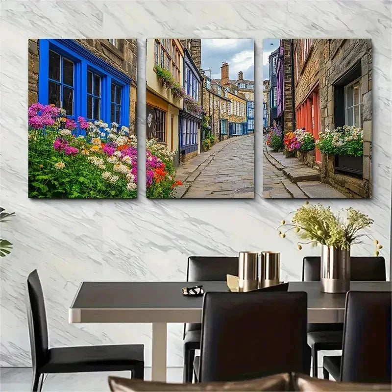 3pcs Durham Travel Floral Nature Perfect Wall Art Set Canvas Framed 50x70cm - High Quality Print 100% Australian Made Wall Canvas Ready to Hang - Bella Home Decor
