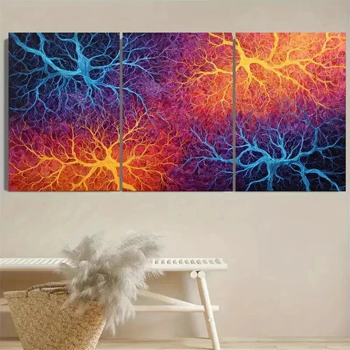 3pcs Neuron Art on Wall Art Set Canvas Unframed - High Quality Print 100% Australian Made Wall Canvas