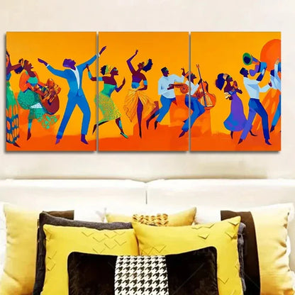 3pcs Fashionable African American Wall Art Canvas Unframed - High Quality Print 100% Australian Made Wall Canvas