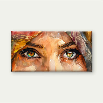 Watercolour Eyes Close-Up Portrait Wall Art Canvas Office Home Framed 120x60cm