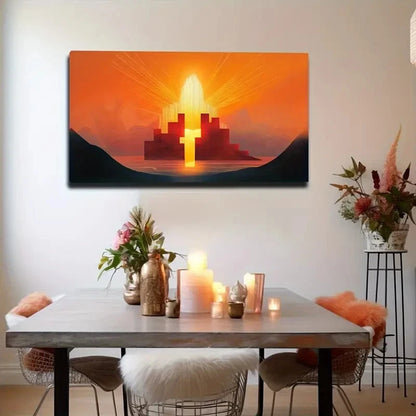 Abstract Geometric Building Wall Art Canvas Office Home Room Framed 120x60cm