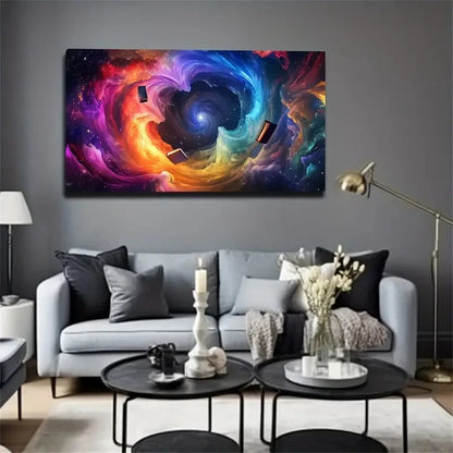 Colorful Nebula Suitable Dark Wall Art Canvas Office Home Room Framed 120x60cm