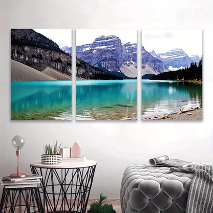 3pcs Louise in Banff National Park Ab, Canada Wall Art Set Canvas Framed 60x90cm - High Quality Print 100% Australian Made Wall Canvas Ready to Hang