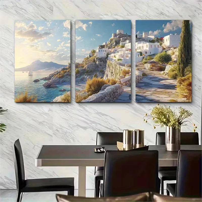 3pcs Naxos Greece Travel Metal Print Ready to Hang Art