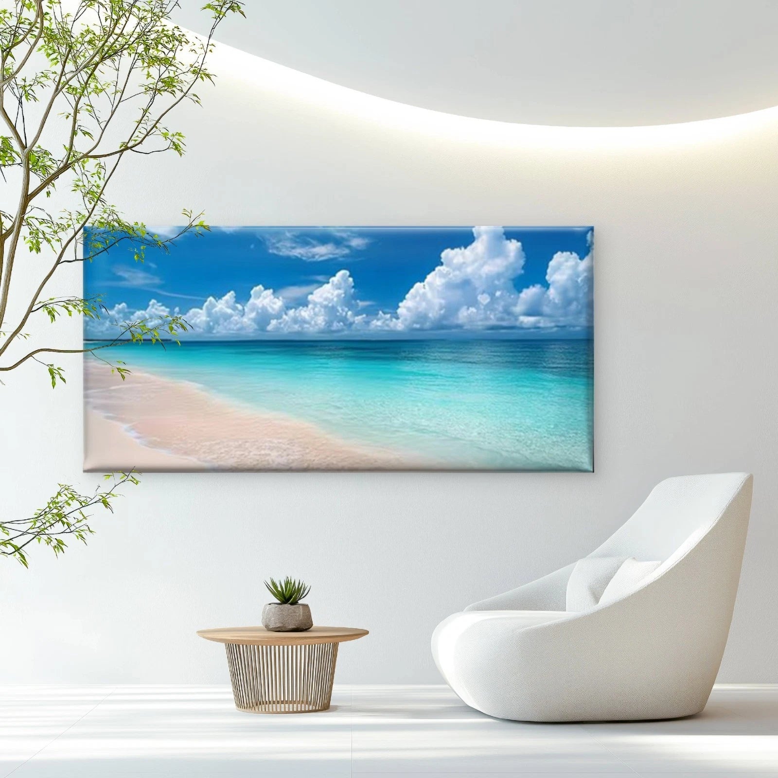 Beach Scenery Coastal Landscape Wall Art Canvas Office Home Room Framed 120x60cm - Bella Home Decor