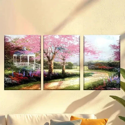 3pcs Vibrant Flower & Tree Scenery Wall Art Canvas Unframed – High Quality Print 100% Australian Made Wall Canvas