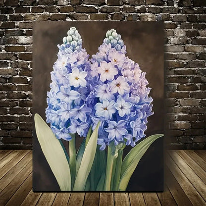 Beautiful Stunning Blue Hyacinth Flowers with White 40x60cm Metal Print Ready to Hang - Bella Home Decor