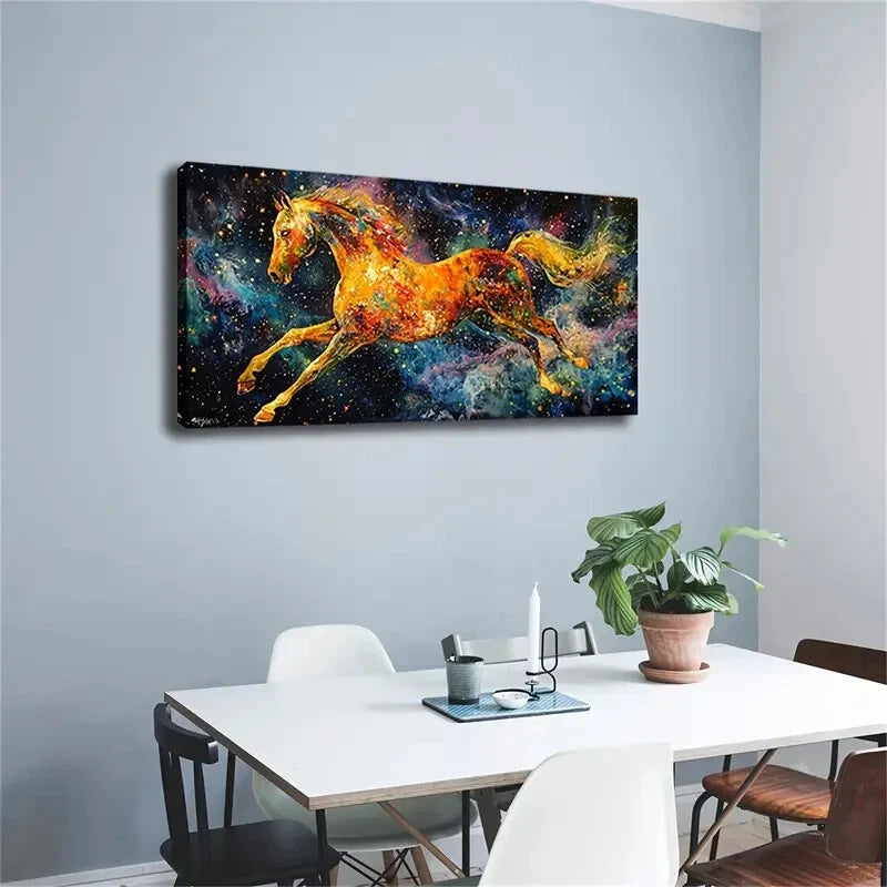 The Horse's Body Is Surrounded Wall Art Canvas Office Home Room Framed 120x60cm - Bella Home Decor