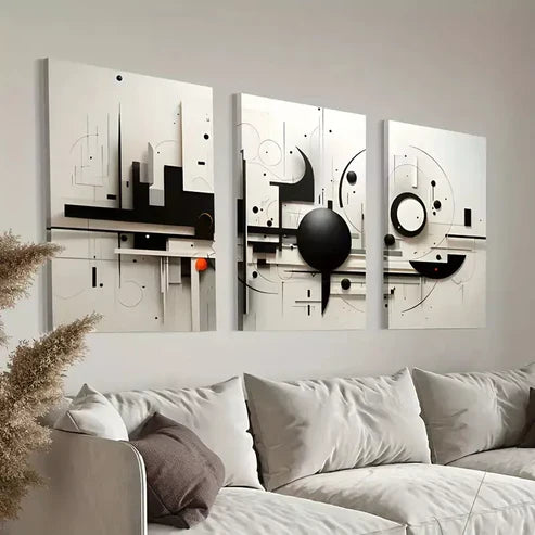 3pcs d Striking Modern Geometric Canvas Framed 60x90 cm - High Quality Print 100% Australian Made Wall Canvas Ready to Hang